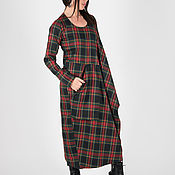 Одежда handmade. Livemaster - original item Red wool plaid dress autumn-winter - DR0398CT. Handmade.