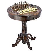 Для дома и интерьера handmade. Livemaster - original item Card table carved chess 
