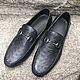 Ostrich leather loafers, in black, available, Moccasins, St. Petersburg,  Фото №1
