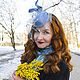 A hat with a veil of heavenly blue, Hats1, Moscow,  Фото №1