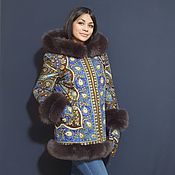 Одежда handmade. Livemaster - original item Car lady jacket from pavloposadsky shawl. Handmade.