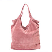 Сумки и аксессуары handmade. Livemaster - original item Bag String Bag Suede Pink Shopper Bag Tote Bag Leather. Handmade.