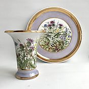 Для дома и интерьера handmade. Livemaster - original item Vases: Porcelain Painting Set Vase and Dish Wildflowers. Handmade.