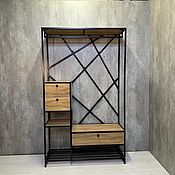 Racks: a rack with drawers made of solid wood