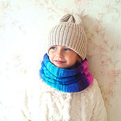 Одежда детская handmade. Livemaster - original item Hat for girls boys Pumpkin with a lapel beige Children`s hats. Handmade.