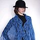 Blue openwork knitted scarf, wool stole. Scarves. IRINA GRUDKINA Handmade Knitwear. My Livemaster. Фото №8