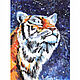 Painting Tiger Acrylic Cardboard 15 x 20 Predator Cat, Pictures, Ufa,  Фото №1