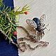 Brooch. Pendant on a chain 'Bee Bumblebee Wasp ' Lapis lazuli with pyrite. Pendant. Rimliana - the breath of the nature (Rimliana). My Livemaster. Фото №5