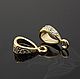 Bail with zircons, size 9,5*3,5 mm, inner size 5*4 mm, material - brass with gold plating made in South Korea (Ref. 2201)
