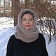 Снуд-шарф "Рассвет" серый с розоватым оттенком (полушерсть), Снуды, Рязань,  Фото №1