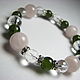 Bracelet jade, rose quartz, crystal 'Elven forest', Bead bracelet, Moscow,  Фото №1