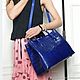 Women's shopping bag, crocodile leather, in dark blue. Classic Bag. SHOES&BAGS. My Livemaster. Фото №5