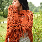 Аксессуары handmade. Livemaster - original item A shawl with a Terracotta pattern. Handmade.
