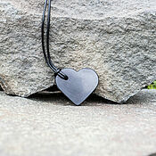 Украшения handmade. Livemaster - original item Heart pendant made of natural shungite. Handmade.