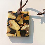 Украшения handmade. Livemaster - original item Pendant Natural Amber in Resin Leopard Print pendant. Handmade.