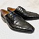Derby men's, genuine crocodile leather, black color. Derby. SHOES&BAGS. Online shopping on My Livemaster.  Фото №2