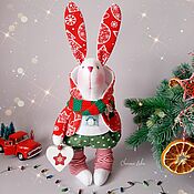 Куклы и игрушки handmade. Livemaster - original item Bunny Tilda. New Year`s hare, textile.. Handmade.
