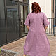 NATALINI р-р 58-64 Льняное бохо платье цвет лунно-лиловый с вышивкой. Платья. NATALINI. Ярмарка Мастеров.  Фото №5