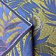  Jacquard cotton Blue leaves, Fabric, Moscow,  Фото №1