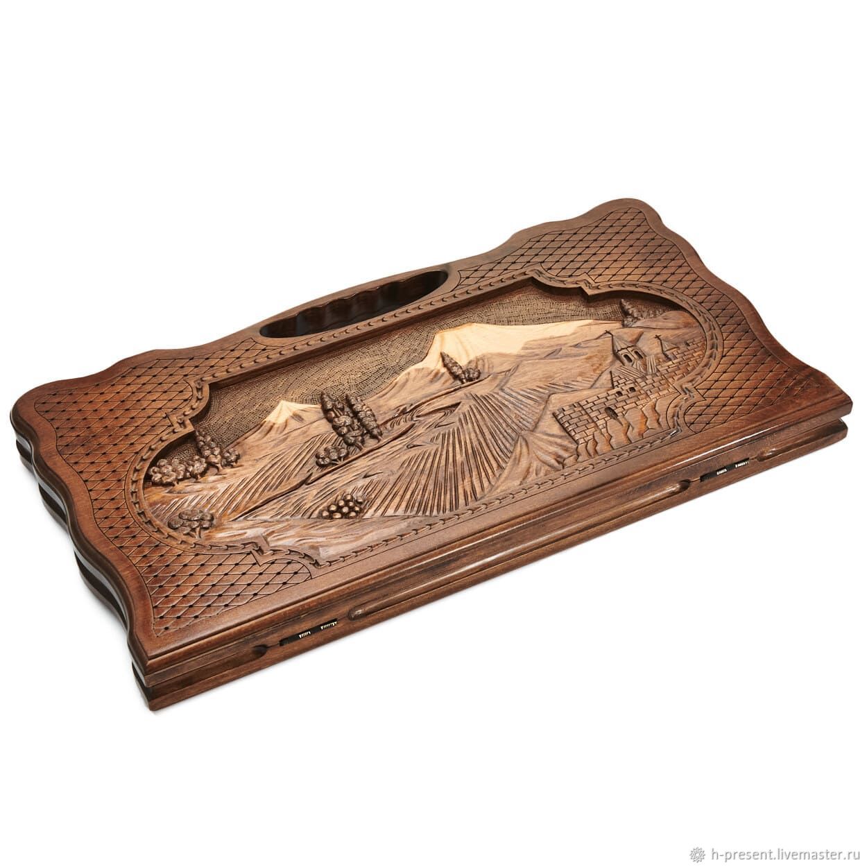 Backgammon carved 'Valley of Life' large, 60, Backgammon and checkers, St. Petersburg,  Фото №1