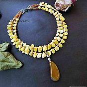 Украшения handmade. Livemaster - original item Necklace .  agate amber. Handmade.