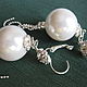 Earrings 'White dress' Balls 21 mm Mallorca Pearls silver Plated. Earrings. Rimliana - the breath of the nature (Rimliana). My Livemaster. Фото №4