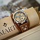 Watch wrist on a leather bracelet Aviator Brown. Watches. MART. My Livemaster. Фото №5