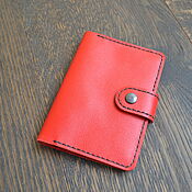 Канцелярские товары handmade. Livemaster - original item Passport cover made of red leather. Handmade.