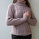 Свитер вязаный с косами ПАСТЕЛЬНЫЙ. Свитеры. Лена (El-style). Интернет-магазин Ярмарка Мастеров.  Фото №2