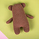 Knitted toys teddy bear brown small with a heart. Stuffed Toys. Вязаные игрушки - Ольга (knitlandiya). My Livemaster. Фото №4