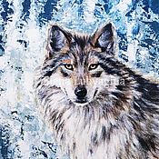 Картина серый волк