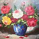 Order Vintage oil painting 'Roses'.Germany. Imperia. Livemaster. . Vintage paintings Фото №3