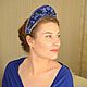 Kokoshnik blue, with natural stones and rhinestones, Crowns, Moscow,  Фото №1