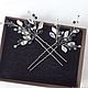 Hairpin black with rhinestones and crystal. Hairpin. Wedding jewelry hair pins. Online shopping on My Livemaster.  Фото №2