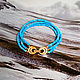 Order Multi-row turquoise bracelet, 24K gold plated with cubic Zirconia. Jewelry Elena. Livemaster. . Bead bracelet Фото №3