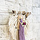  ангел в сиреневом платье. Панно макраме. Текстильная лавка  NATALINI. Интернет-магазин Ярмарка Мастеров.  Фото №2