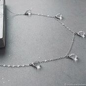Украшения handmade. Livemaster - original item 925 sterling silver necklace with crystal drops. Handmade.