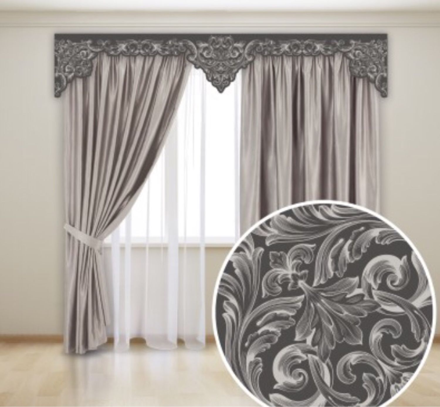Set Of 3 Curtains With A Pelmet Zakazat Na Yarmarke Masterov