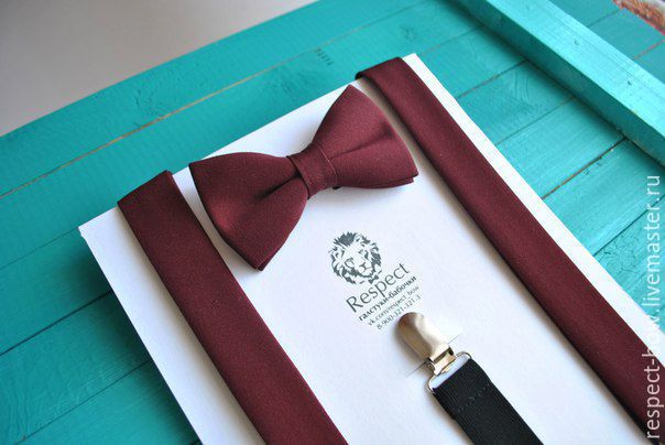 Buy Burgundy tie necktie Marsala complete with Burgundy suspenders online store for Burgundy wedding Marsala or for a gift for Birthday, New year, February 23, March 8.
