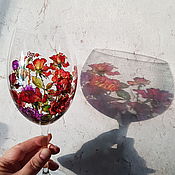 Посуда handmade. Livemaster - original item Wine glasses (pair ). Stained glass painting.. Handmade.