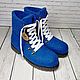 Boots blue felted ' Sapphire', Boots, Ramenskoye,  Фото №1