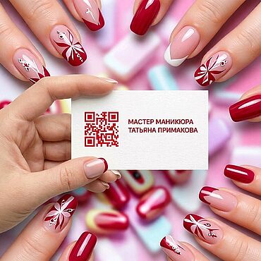 Дизайн и реклама ручной работы. Ярмарка Мастеров - ручная работа Визитка с QR-кодом в цифровом формате. Handmade.