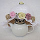 The warmer kettle on 'Biscuit porcelain! Candy!'. Teapot cover. Cross stitch and beads!. My Livemaster. Фото №4