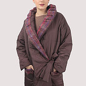Одежда handmade. Livemaster - original item Maroon jacket plus size oversize with Alpaca demi season winter. Handmade.