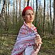 Платок Мезенская роспись, хлопок. Платки. Filiх - Лен Хлопок Лес. Ярмарка Мастеров.  Фото №5