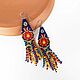 Bright Garnet Earrings Beaded earrings in hippie style. Earrings. Handmade by Svetlana Sin. My Livemaster. Фото №4