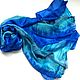 Buy Batik crinkled Stole the freshness of the morning silk Handmade Women's scarf silk scarf Batik stole a Gift on March 8 to Buy the Blue batik Scarf Gift woman Gift girl woman.
