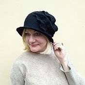 Аксессуары handmade. Livemaster - original item Hats: Black felted wool hat. Handmade.