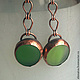 Earrings Green grass, copper, glass. Earrings. IvaDesign (elenaiva). Online shopping on My Livemaster.  Фото №2