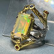 Украшения handmade. Livemaster - original item Aurora ring with a fiery Ethiopian opal. Handmade.